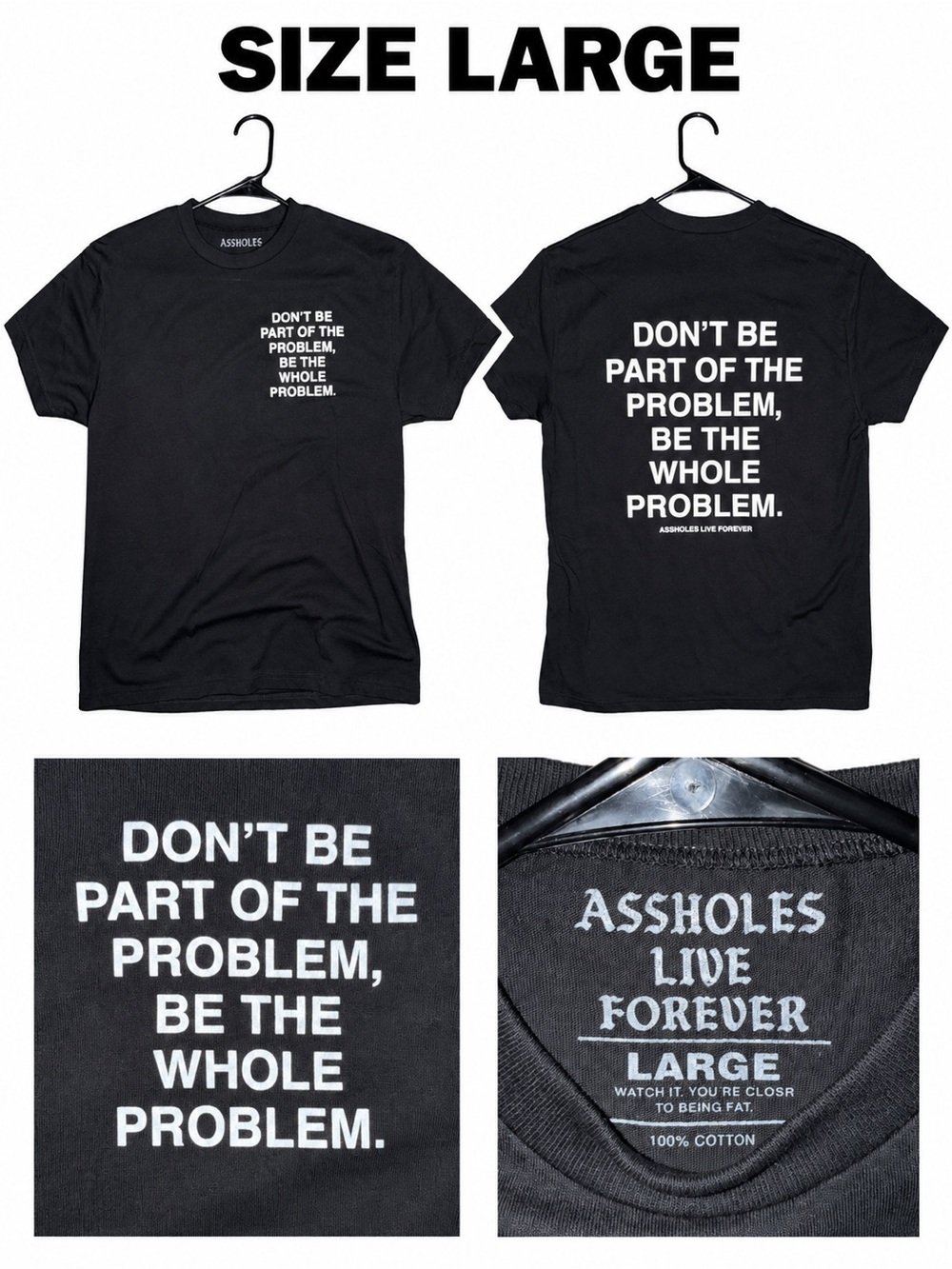 Men's Black Graphic Tee - "Don't Be Part of the Problem"